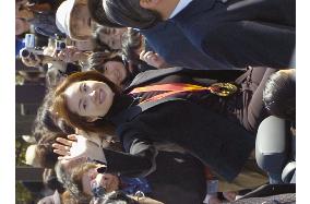 Gold medalist Arakawa makes triumphant return to Sendai