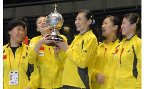 Zhang leads China to 5th straight Uber Cup title