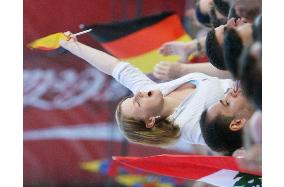 Supporters take part in 'soccer fan' party