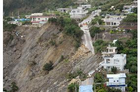 Rain-caused landslides hit Okinawa