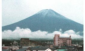 Hail falls on Mt. Fuji