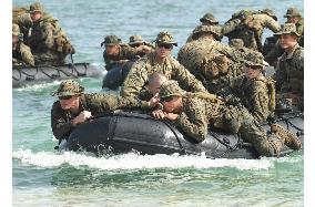 U.S. Marines conduct landing drill in Okinawa