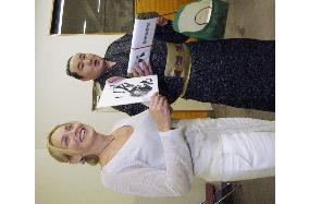 Actress Stone meets Asashoryu
