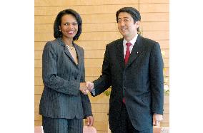 Rice meets with Abe