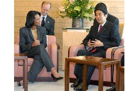 Rice meets with Abe