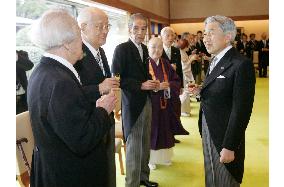 Emperor, empress invite cultural awards winners to tea party