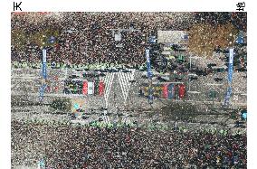 Fighters parade to celebrate Japan Series victory