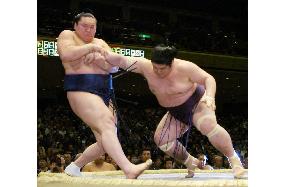 Hakuho beaten by Dejima at New Year sumo