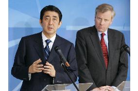 Abe tells NATO Japan won't shy from sending troops for int'l peace
