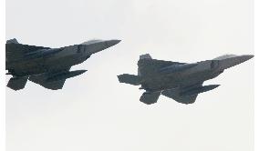 U.S. stealth fighters arrive at Kadena Air Base in Okinawa