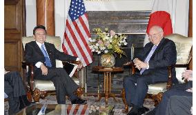 U.S. Vice President Cheney talks with Foreign Minister Aso