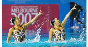 Japanese win duet synchro competition at world swimming