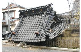 M6.9 quake in Noto -- Temple in Wajima buckles