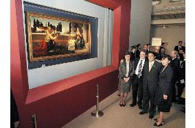 Abe, Prodi visit Leonardo da Vinci exhibition