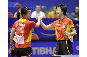 China's Wang, Zhang win women's doubles at world table tennis