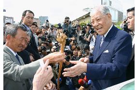 Ex-Taiwan President Lee visits Basho museum in Tokyo