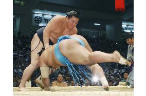 Hakuho stays in share of lead with 8th win at Nagoya sumo