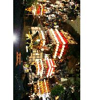 Floats displayed for Takayama Festival