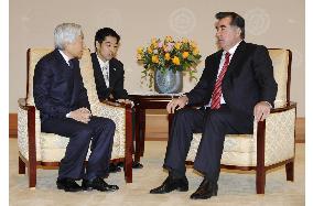 Tajikistan President Rahmon meets with Emperor Akihito