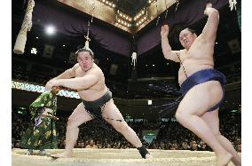 Asashoryu roars back at New Year sumo