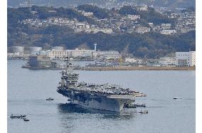 U.S. warship Nimitz visits Sasebo