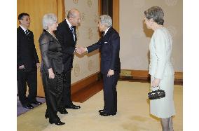 Israeli Prime Minister Olmert meets with Emperor Akihito