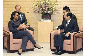 Rice holds talks with Fukuda