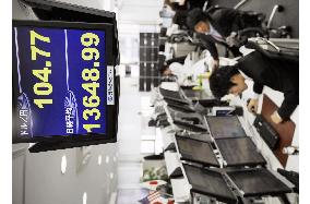 Dollar falls to 104 yen zone in early Tokyo deals