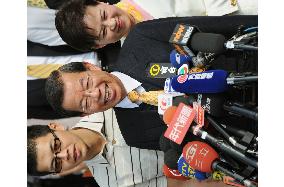 Taiwan presidential election, Hsieh speaks to reporters