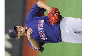 Boston's Matsuzaka practices ahead of MLB opener