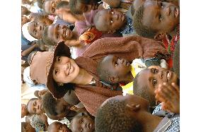 Actress Tsuruta in Kenyan refugee camp as TICAD goodwill envoy