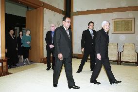 Emperor, empress meet Marshall Islands President Tomeing, wife