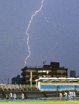 Lightning strikes during Japan's Under-23 boot camp