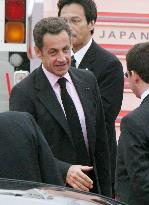French President Sarkozy arrives in Japan for G-8 summit