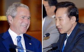 Bush, Lee hold talks in Seoul