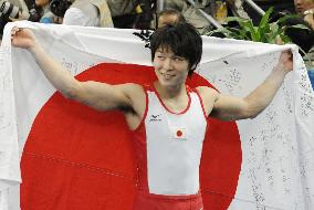 Japan's gymnast Uchimura takes silver in men's all-around