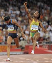 Jamaica's Fraser wins women's 100-meter at Beijing Olympics