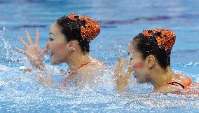 Japan in 3rd place after synchronized swimming duet technical routine