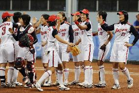 Japan rolls over Canada in final softball preliminary in Beijing