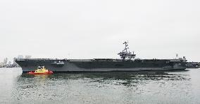 U.S. aircraft carrier George Washington leaves San Diego for Yokosuka