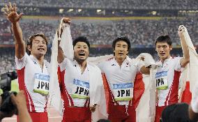 Japan claims historic bronze in men's 4x100-meter relay