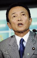 Aso to run in LDP presidential race, election eyed for Sept. 22