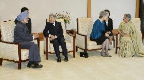 Indian PM Singh, wife meet Japanese emperor, empress