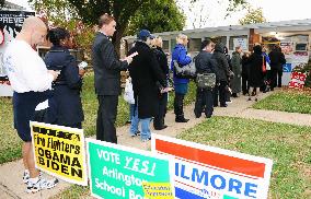 Voters cast ballots in U.S presidential election