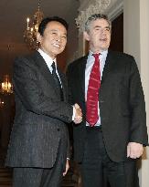 Aso meets British leader Brown