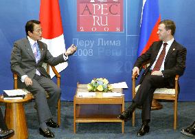 Aso, Medvedev agree to realize Putin's Japan visit