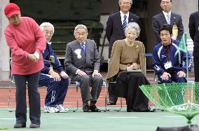 Emperor, empress visit sports facility for handicapped people
