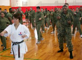 U.S. Marines attend karate clinic in Okinawa