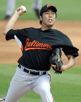 Baltimore's Uehara pitches in exhibition game