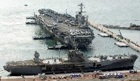 Aircraft carrier John C. Stennis at Busan Port to join drills